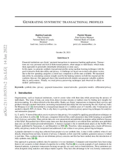 Generating synthetic transactional profiles