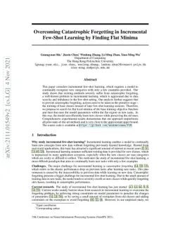 Overcoming Catastrophic Forgetting in Incremental Few-Shot Learning by
  Finding Flat Minima