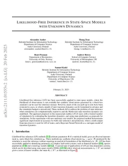 Likelihood-Free Inference in State-Space Models with Unknown Dynamics