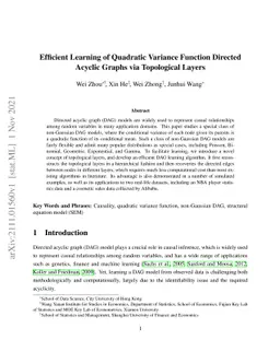 Efficient Learning of Quadratic Variance Function Directed Acyclic
  Graphs via Topological Layers
