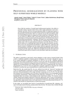 Procedural Generalization by Planning with Self-Supervised World Models