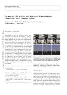 Estimating 3D Motion and Forces of Human-Object Interactions from
  Internet Videos