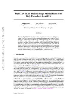 StyleGAN of All Trades: Image Manipulation with Only Pretrained StyleGAN