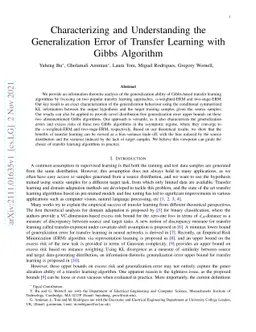 Characterizing and Understanding the Generalization Error of Transfer
  Learning with Gibbs Algorithm