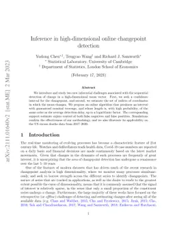 Inference in high-dimensional online changepoint detection