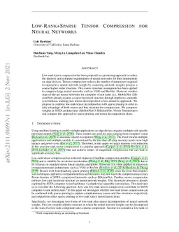 Low-Rank+Sparse Tensor Compression for Neural Networks