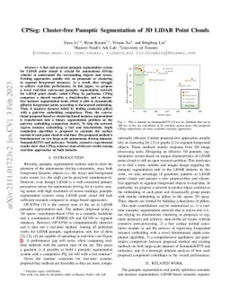 CPSeg: Cluster-free Panoptic Segmentation of 3D LiDAR Point Clouds