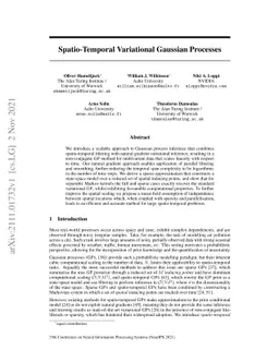 Spatio-Temporal Variational Gaussian Processes
