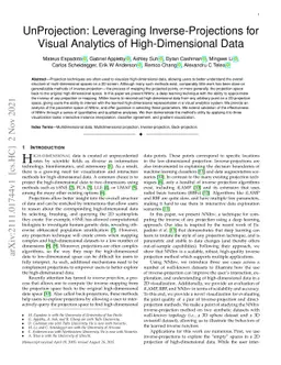 UnProjection: Leveraging Inverse-Projections for Visual Analytics of
  High-Dimensional Data