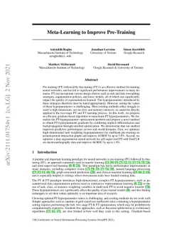 Meta-Learning to Improve Pre-Training