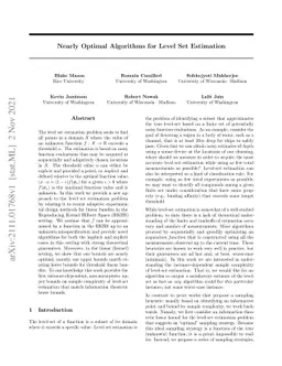 Nearly Optimal Algorithms for Level Set Estimation