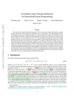 Coordinate Linear Variance Reduction for Generalized Linear Programming