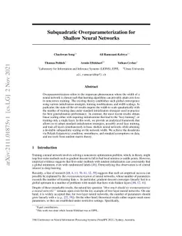 Subquadratic Overparameterization for Shallow Neural Networks