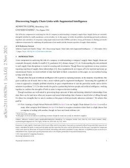 Discovering Supply Chain Links with Augmented Intelligence