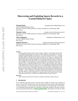 Discovering and Exploiting Sparse Rewards in a Learned Behavior Space