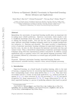 A Survey on Epistemic (Model) Uncertainty in Supervised Learning: Recent
  Advances and Applications