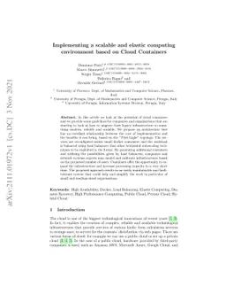 Implementing a scalable and elastic computing environment based on Cloud
  Containers