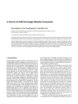 A Survey of Self-Sovereign Identity Ecosystem