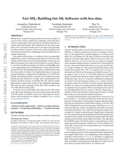 Fair-SSL: Building fair ML Software with less data