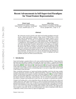 Recent Advancements in Self-Supervised Paradigms for Visual Feature
  Representation