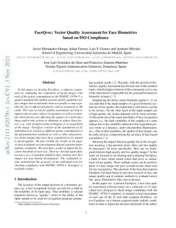 FaceQvec: Vector Quality Assessment for Face Biometrics based on ISO
  Compliance