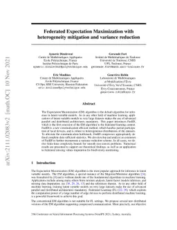 Federated Expectation Maximization with heterogeneity mitigation and
  variance reduction