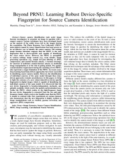 Beyond PRNU: Learning Robust Device-Specific Fingerprint for Source
  Camera Identification