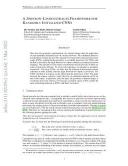 A Johnson--Lindenstrauss Framework for Randomly Initialized CNNs