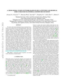 A cross-modal fusion network based on self-attention and residual
  structure for multimodal emotion recognition