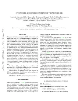 STC speaker recognition systems for the NIST SRE 2021