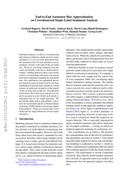 End-to-End Annotator Bias Approximation on Crowdsourced Single-Label
  Sentiment Analysis