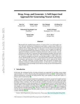 Drop, Swap, and Generate: A Self-Supervised Approach for Generating
  Neural Activity