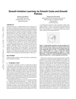 Smooth Imitation Learning via Smooth Costs and Smooth Policies