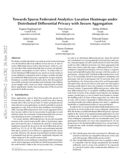 Towards Sparse Federated Analytics: Location Heatmaps under Distributed
  Differential Privacy with Secure Aggregation
