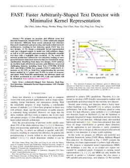 FAST: Faster Arbitrarily-Shaped Text Detector with Minimalist Kernel
  Representation