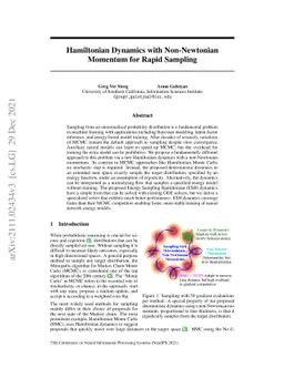 Hamiltonian Dynamics with Non-Newtonian Momentum for Rapid Sampling