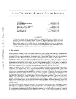 AlphaD3M: Machine Learning Pipeline Synthesis