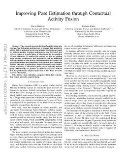 Improving Pose Estimation through Contextual Activity Fusion