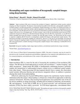 Resampling and super-resolution of hexagonally sampled images using deep
  learning