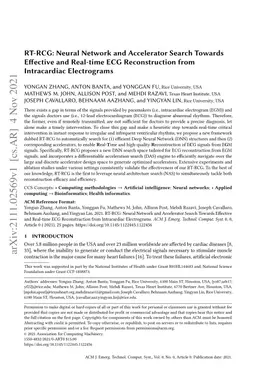 RT-RCG: Neural Network and Accelerator Search Towards Effective and
  Real-time ECG Reconstruction from Intracardiac Electrograms
