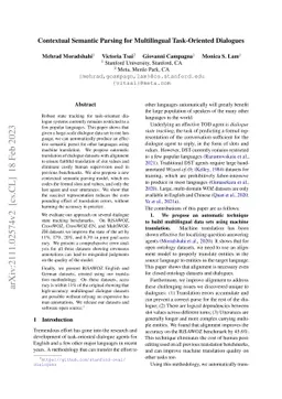 Contextual Semantic Parsing for Multilingual Task-Oriented Dialogues