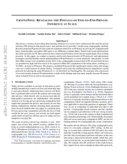 CryptoNite: Revealing the Pitfalls of End-to-End Private Inference at
  Scale