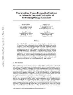 Characterizing Human Explanation Strategies to Inform the Design of
  Explainable AI for Building Damage Assessment