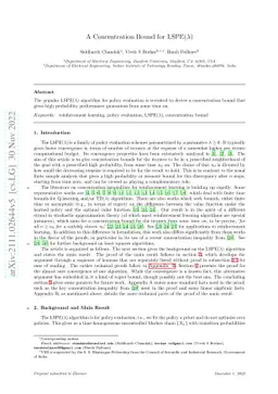 A Concentration Bound for LSPE($λ$)