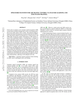 Speech recognition for air traffic control via feature learning and
  end-to-end training