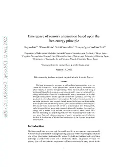 Emergence of sensory attenuation based upon the free-energy principle