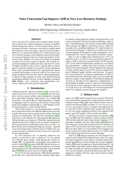 Voice Conversion Can Improve ASR in Very Low-Resource Settings