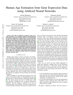 Human Age Estimation from Gene Expression Data using Artificial Neural
  Networks