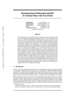 Benchmarking Multimodal AutoML for Tabular Data with Text Fields