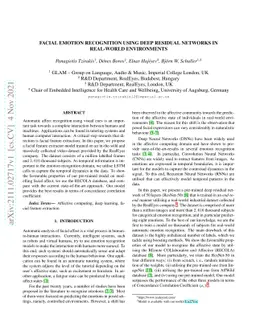 Facial Emotion Recognition using Deep Residual Networks in Real-World
  Environments